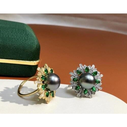 Wedding Jewelry 925 Sterling Silver Adjustable Ring Settings Findings Mountings Parts for Pearl Corals Jade Crystal, 5pcs/lot