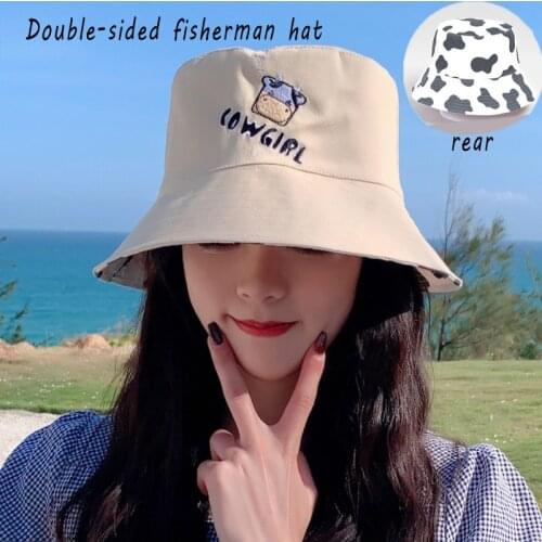 K193 Womens Bucket Hat Fashion Summer Panamanian Women Sun Hat Panama 2021 Beach Embroidery Double-Sided Fisherman Hat Visor