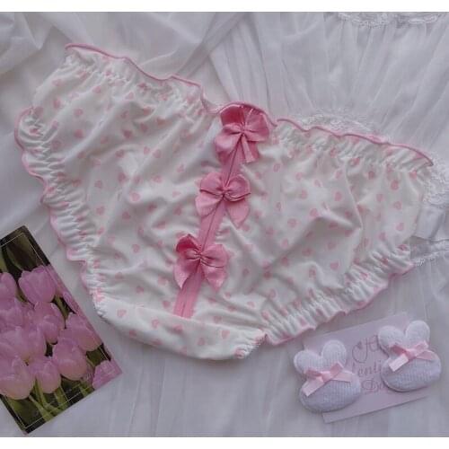 Women Seamless Panties Japanese Sexy Lingerie Cute Underwear Thong Briefs with Bow Classic Lolita Panty Harajuku Kawaii Thongs