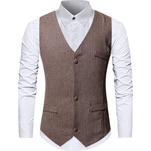 Mens Vests Slim Fit Solid Color Single Breasted 3 Buttons Deep V Collar Casual Formal Waistcoat Business Office Work Daily Life
