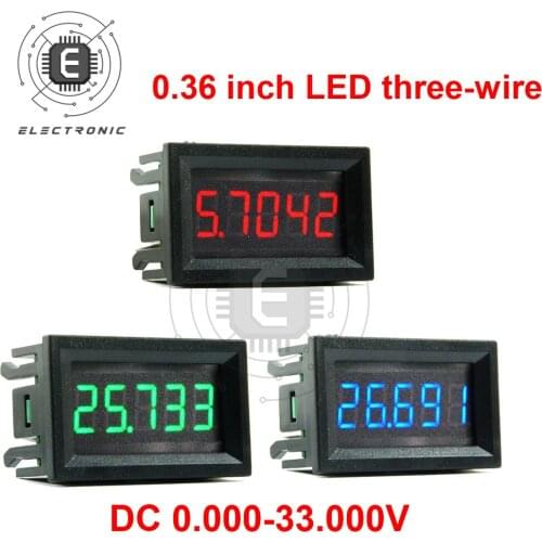 0.56 Inch Shell 0.36 Inch LED Three-wire 5-Digit High-Precision 0-33.000V DC Voltmeter Digital Display Voltage tester