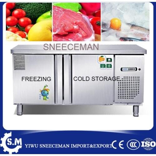 1.2 stainless steel cold storage and freezing machine commercial freezer counter cabinet