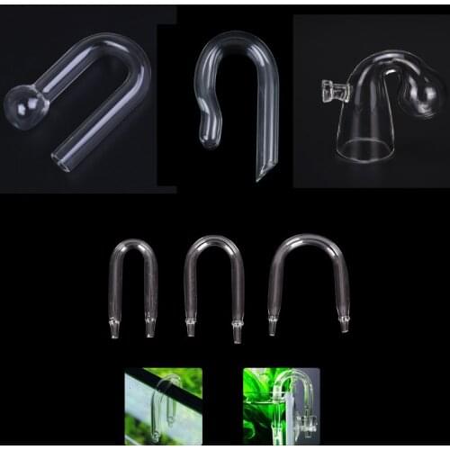 1PCS Durable U Shaped Glass Tube Aquarium CO2 Diffuser Check Valve Fish Tank Tube 3 Sizes