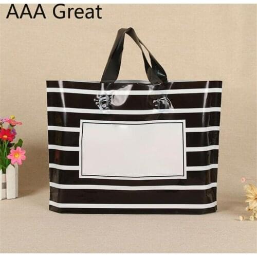 100Pcs/Lot Popular Useful Plastic Shopping Bag Shopping Supermarket Plastic Bags With Handle Food Packaging Pouches Clothes Gift