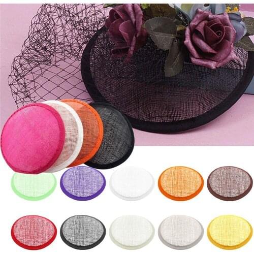 13.5cm Round Sinamay Hat Fascinator Base For Women Wedding Millinery Base DIY Hat Craft Hair Accessories 1Pc