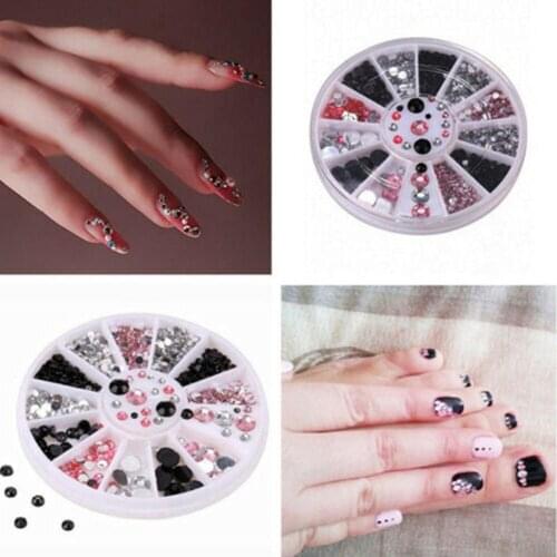 13 Grid Wheel Mixed 3D Glitter Diamond Pearls Nail Art Tips Glitter Rhinestone DIY Manicure Decoration Nail special Rhinestone