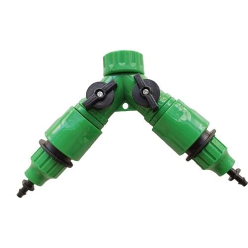 2 Way Connector Adaptor with Quick Connector 1/2 Inch Garden Irrigation 2 Way Splitter Connector Water Hose Quick Adaptor Garde