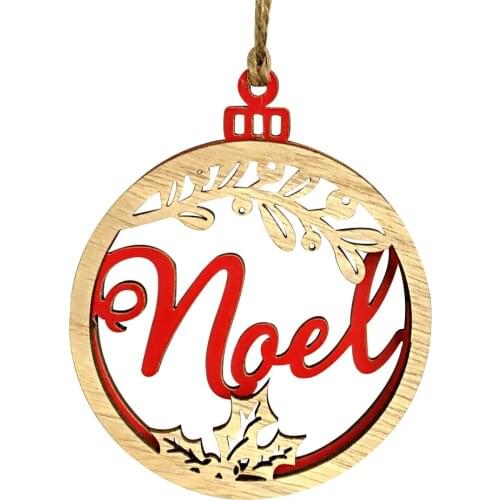 3PCS 9CM Wooden Cutouts Embellishments Hanging Ornaments with Ropes for Christmas Decoration, Festival, Wedding, Craft