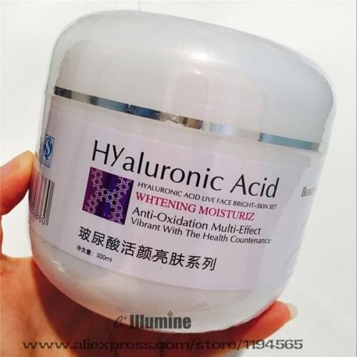 500ml Hyaluronic Aicd Cream Lock Moisture Moisturizing Anti-Aging Beauty Salon Whitening Brightening VE VC Collagen