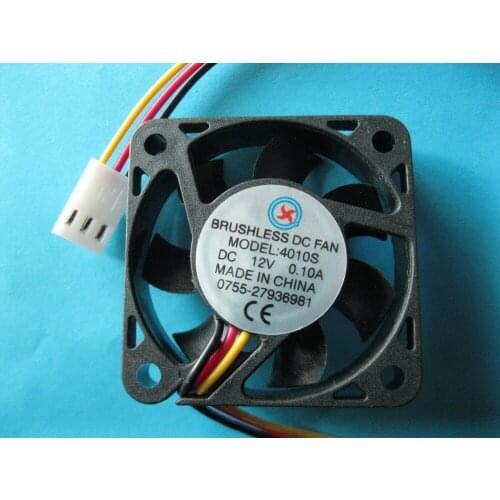 6 Pcs Brushless DC Cooling Fan 12V 4010S 7 Blades 3 wires 40x40x10mm
