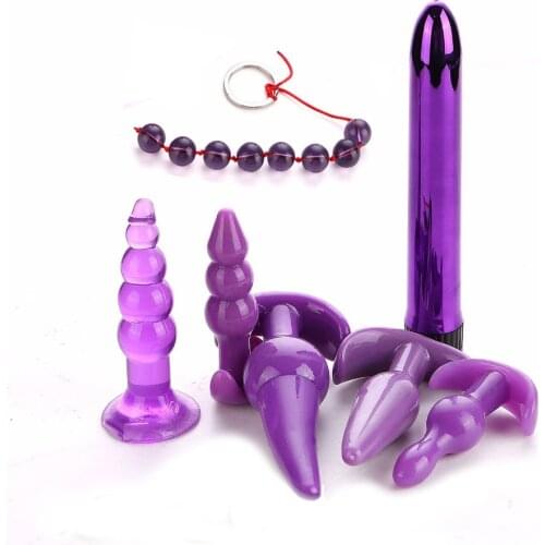7Pcs Sex Kits Toys for Couples Men Women of Anal Plug Dildo Vibrator Anal Beads to Adults Games G Spot Clitoris Stimulator Flirt