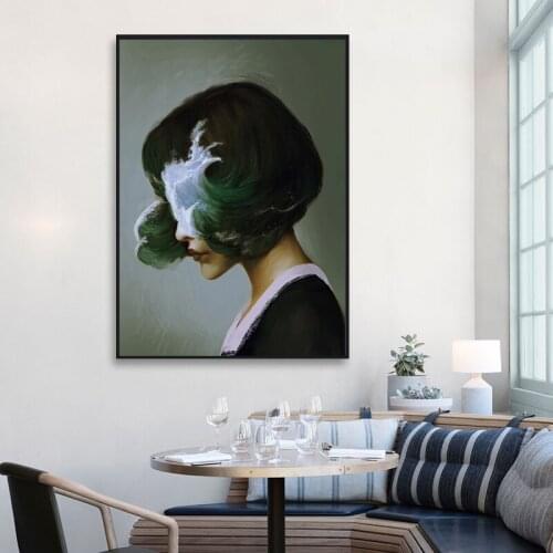 Abstract Girl Hair Wave Canvas Paintings Wall Art Prints Poster Living Room Decorative Paintings On The Wall Home Decor