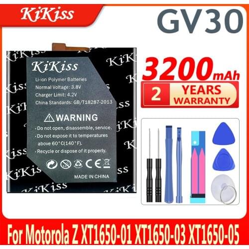 3200mAh GV30 SNN5972A Phone Battery For Motorola Moto Z XT1650-01 XT1650-03 XT1650-05 GV40 XT1650-02 Battery