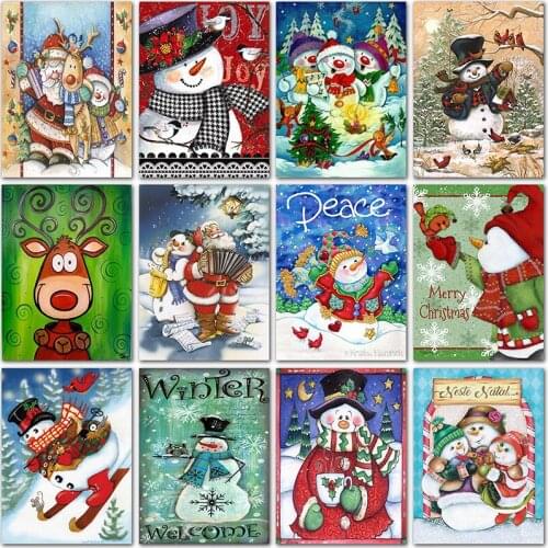 5D DIY Diamond painting snowman Santa Claus Christmasgift Full Square Diamond embroidery Cross stitch Full Round Diamond mosaic