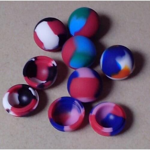 Free Shipping 10pcs/Lot Non-stick Silicone Ball Container For Wax Bho Oil Butane Vaporizer Silicon Jars Dab Wax Container