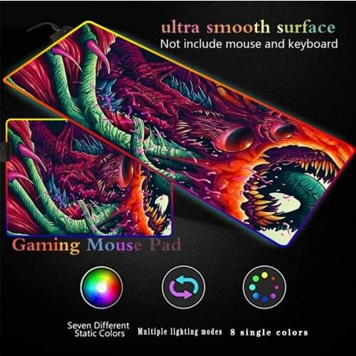 RGB LED Backlight XXL Lock Edge Large Gaming Mouse Pad Computer Gamer CS GO Keyboard Mouse Mat Hyper Beast Desk Mousepad for PC