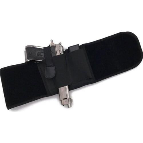 Elastic Tactical Universal Pistol Gun Holster Right Left Hand Airsoft Handgun Holster Concealed Belly Band Glock 17 19 92 95