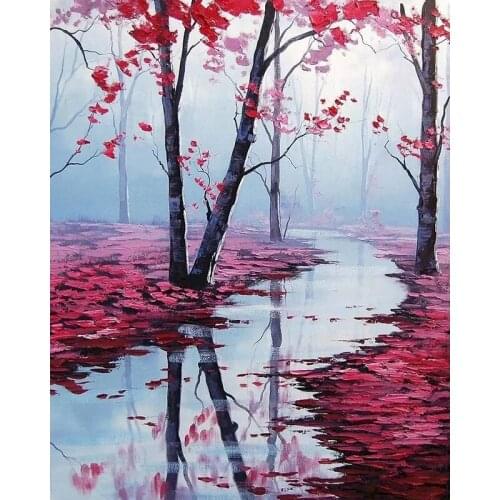 GATYZTORY Frame Frame leaves Painting DIY Digital Painting By Numbers Kits Hand Painted Wall Art Canvas Painting For Artwork