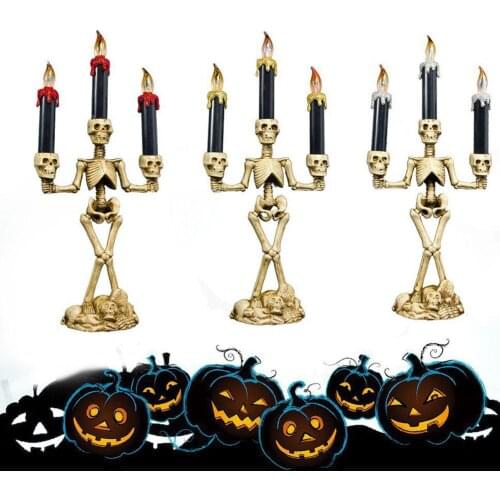 Halloween Candle Holder Skeleton Candle Holder Family Halloween Party DIY Halloween Decorative Candlestick Art Props