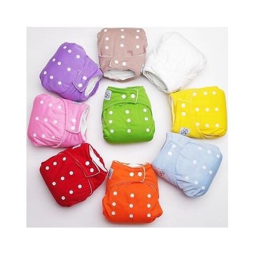 1 PCS Adjustable Reusable Lot Baby Kids Boy Girls Dot Cotton Soft Washable Cloth Diaper Nappies