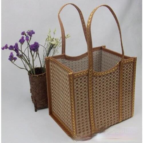 Exquisite folding bamboo basket gift packaging basket fruit basket specifications style color can be customized