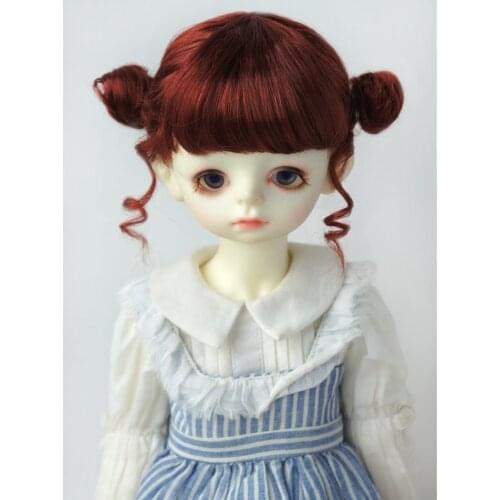 JD466 8-9inch 21-23CM Full Bangs Two cute Pony Synthetic mohair Doll wigs 1/3 SD BJD doll accessories