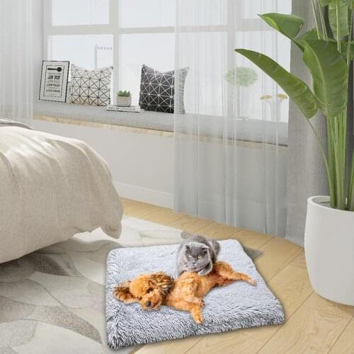 Pet Cat Bed Warm Dog Kennel House Long Plush Winter Pets Cat Beds Two-in-one Pet Mat Cat Bed Small Kennel Mat Cat Cat Supplies