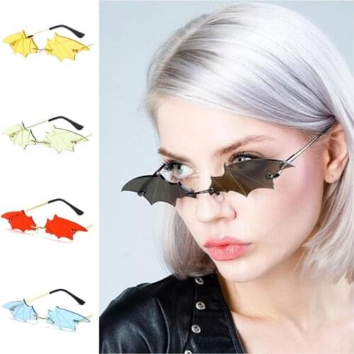 Cool Modelling Sunglasses Rimless Funny Sun Glasses Anti-UV Spectacles Bat Eyeglasses Halloween Adumbral Masquerade Goggle