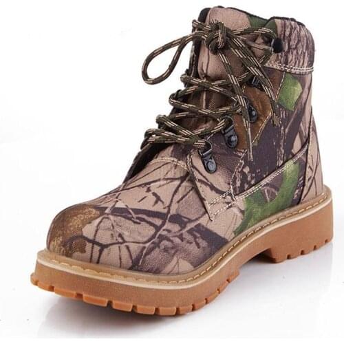 Outdoor Desert Military Camo Breathable Hiking Shoe Spring Autumn Men Hunting Climbing Leather Wearproof Tactical Training Boots