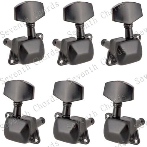 A Set of Black Semiclosed String Tuning Pegs keys Tuners Machine Heads For Acoustic guitar accessories parts Musical instrument