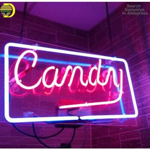 Neon Sign 10kv Dream Candy We Love Poke Decorate Game Room Neon Light Lamp Blue Arcade Moon Adult Wall Signs Home Beer Pub Light