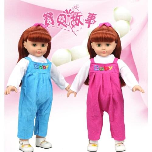 2021 New Pattern Shoulder Belt Pants+White Underwear Fit 18Inch American 43cm Baby Doll Clothes Accessories,Girls Toys,Generatio