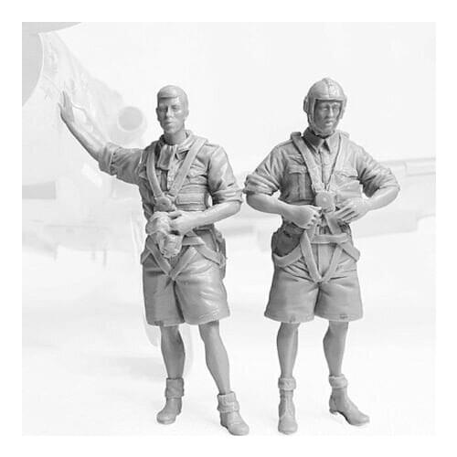 New Unassembled 1/32 ancient Fighter Pilots include 2 Resin Figure Unpainted Model Kit