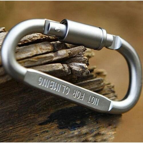 New Hot Practical 10 Pcs Black D Shaped Aluminum Alloy Climbing Keychain Equipment Hook Karabiner Mosqueton Carabiner L6W5