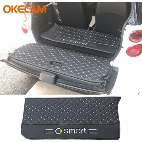 New Car Rear Trunk Storage Mat For Smart Fortwo 451 453 Car Accessories Cargo Liner Leather Waterproof Pads Fortwo 2009-2020