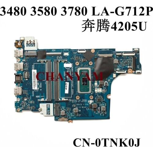 NEW EDI54 LA-G712P For DELL Inspiron / Vostro 3480 3580 3583 3780 Laptop Notebook Motherboard w/ 4205U CN-0TNK0J TNK0J Mainboard