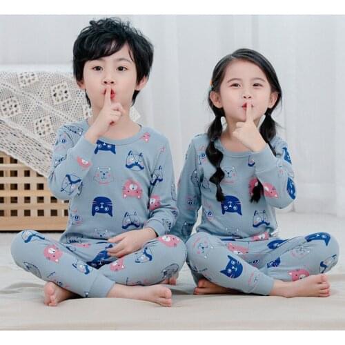 Baby Boys Girls Clothes Winter Cotton Sleepwear 3-13T Kids Pajamas Set Thin Soft Pyjamas Cartton Cute Pijamas Infantil Nightwear