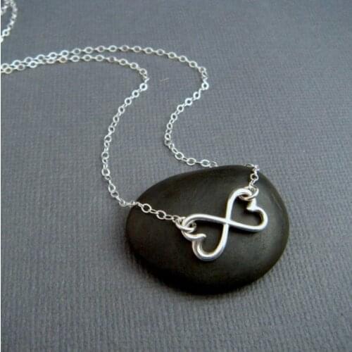 Hollow Open Double Love Bracelet Necklace Lucky Number Eight Line Wrap Love Infinite Infinity Necklaces for Couples