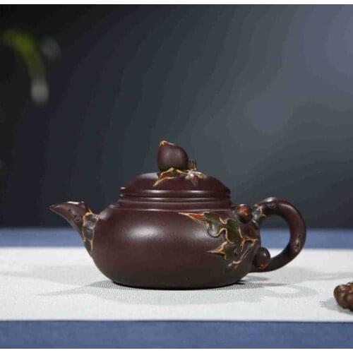 Manufacturers selling custom wholesale sale all hand pot of kung fu tea teapot undressed ore peach purple clay pot