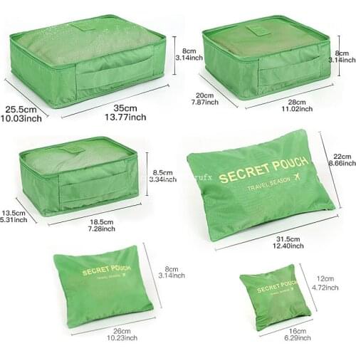 20Sets Travel Bag System Durable Large Capacity Of Unisex Clothing Sorting Organize Bag 6 Pieces One Set DHL Fedex Fast Shipping