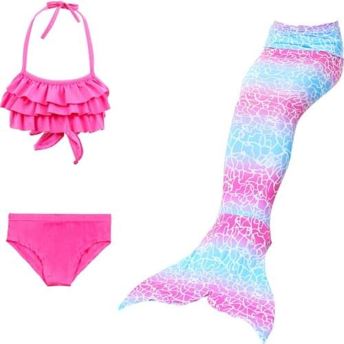 TaoBo 3Pcs/Set HOT Kids Girls Bikini Set Swimwear Mermaid Tails Swimsuit Split Swimsuit Mermaid Tail Clothing Swimwear