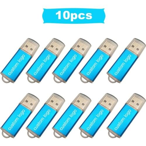10pcs/lot Logo Free Usb Pendrive Metal 32gb 16gb 8gb 4gb Usb Pendrive Colorful Clip Sticks Photography Bulk Gift Custom Logo