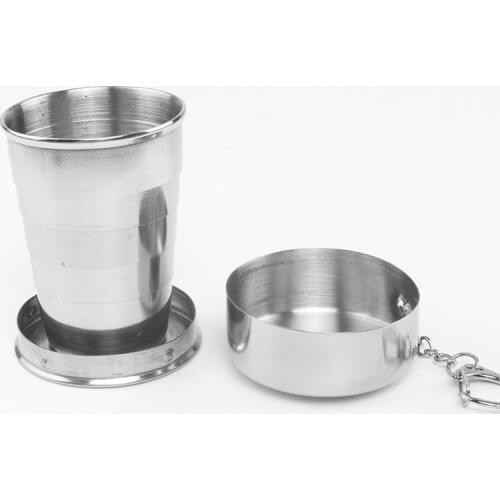 All stainless steel folding retractable cup folding cup blackjack cup Traveling Outdoor Collapsible Cup 75ml