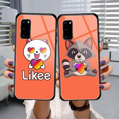 Likee Funny cat bear love heart Phone Cases Luminous Tempered Glass For Samsung Galaxy S20 5G 10 plus Elite ULTRA NOTE P9 10E