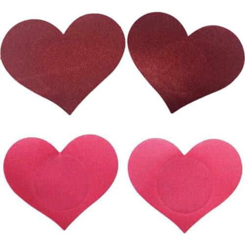 1 Pair Heart Shape Adhesive Nipple Covers Breasts Petals and Sticker Emptied Chest Breast Petals