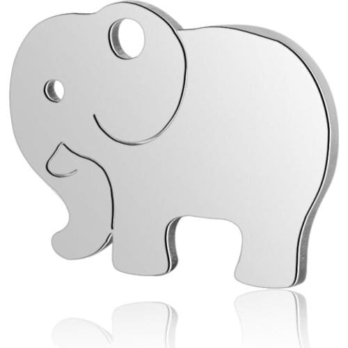 10pcs/lot 13.9*10.7mm Stainless Steel Elephant Pendant Bracelet Charms DIY Jewelry Making Handicraft Accessories Wholesale