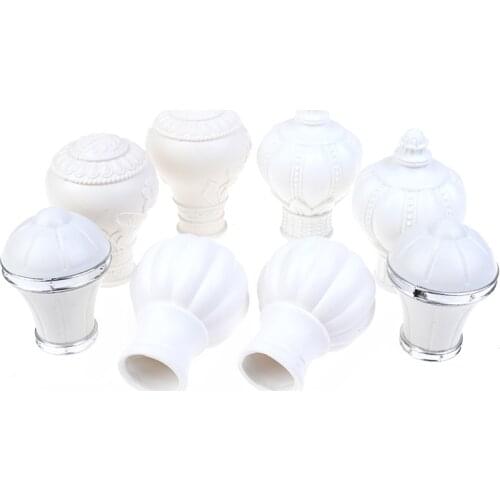 2Pcs Multiple Sizes Curtain Rod Cap Finials Plastic Vintage Drapery Rail Ends