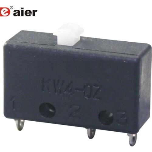 200PCS KW4-OZ Miniature Black Micro Switch 3 Pin 3A 250VAC With Solder Terminal