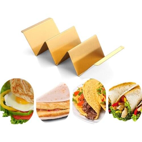 3 Holds Taco Holder Stainless Steel Taco Rack Shell Taco Display Stand Burrito Tortilla Plate Tray Food Holder Rack Shell Tool