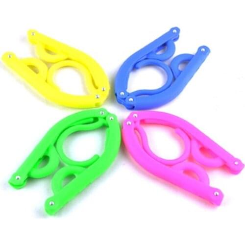 300pcs Multicolour Travel Folding Clothes Hanger Rack foldable coat clothes rack for Outdoor Garments Hook